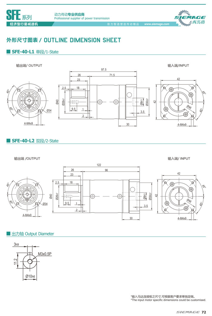 西馬格經(jīng)濟型行星減速機SFE120